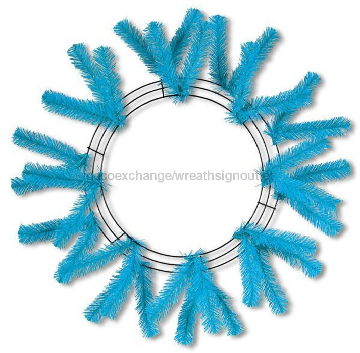 15"Wire, 25"Oad Work Wreath X18 Ties, Turquoise XX748841 - DecoExchange