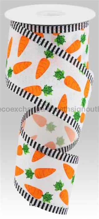 2.5"X10Yd Carrots/Thin Stripe White/Orange/Green/Black RG0882727 - DecoExchange