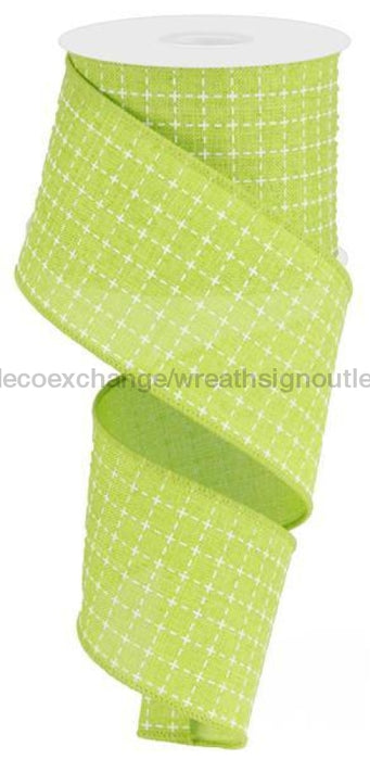 2.5"X10Yd Raised Stitched Squares/Royal Lime/White RG01678E9 - DecoExchange®
