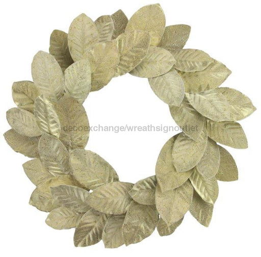 24"Dia Magnolia Leaf Wreath Gold XX781508 - DecoExchange