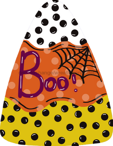 Candy Corn with Boo, wood sign, DECOE-W-004 - DecoExchange®