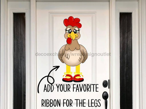 Chicken Sign Ribbon Leg Wood Sign Cr-W-126-Dh 22 Door Hanger