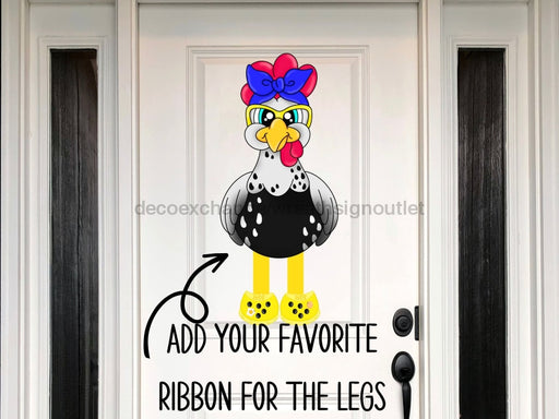 Chicken Sign Ribbon Leg Wood Sign Cr-W-128-Dh 22 Door Hanger