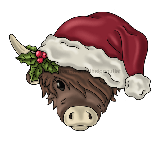 Christmas Highland Cow Sign, Christmas Sign, Funny Cow Sign, wood sign, PCD-W-038 - DecoExchange®