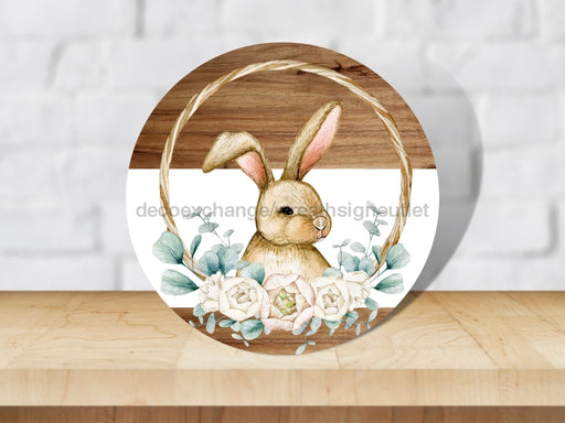 Copy Of Wreath Sign Hello Spring Yellow Bunny Easter 10 Round Metal Decoe-4082 For Decoexchange