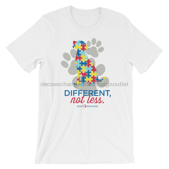 Different Not less Autism - Light Colors (1) - Short-Sleeve Unisex T-Shirt - DecoExchange Autism Awareness - DecoExchange