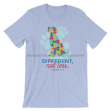 Different Not less Autism - Light Colors - Short-Sleeve Unisex T-Shirt - DecoExchange Autism Awareness - DecoExchange