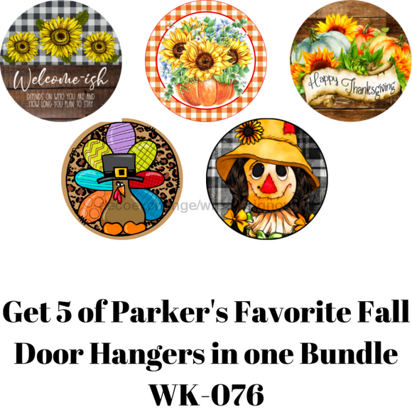 Door Hanger Kit - Set of 5 - Parker's Fall Favs - Wreath Kits - WK-076 - DecoExchange®