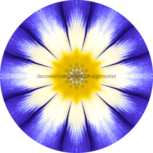 Geometric Flower Center Blue Decoe-Fc-0009 6 metal