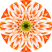 Geometric Flower Center Orange Decoe-Fc-0006 6 metal