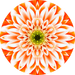 Geometric Flower Center Orange Decoe-W-Fc-0006 6 Wood
