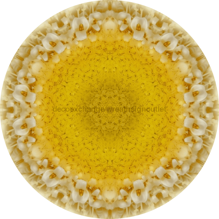 Geometric Flower Center Sunflower Decoe-W-Fc-0010 6 Wood