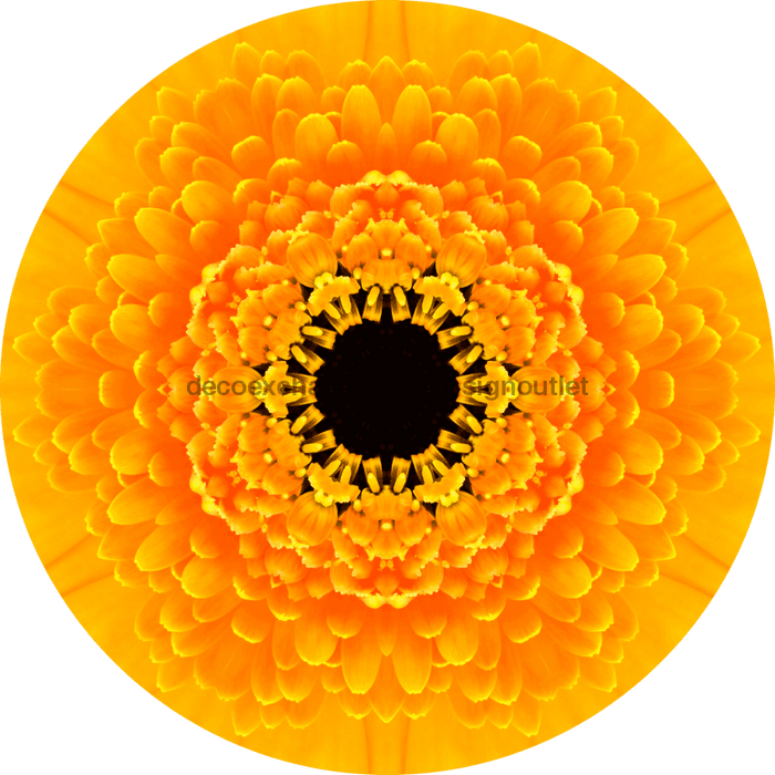 Geometric Flower Center Yellow Decoe-Fc-0008 6 metal