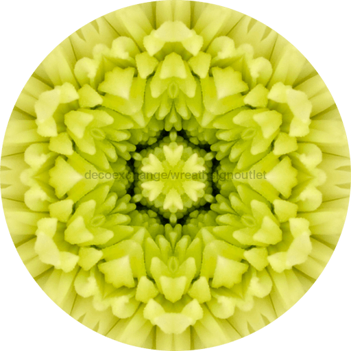 Geometric Flower Center Yellow Decoe-W-Fc-0011 6 Wood
