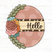 Hello Sign Oval Floral Wood Sign Pcd-W-094 22 Door Hanger