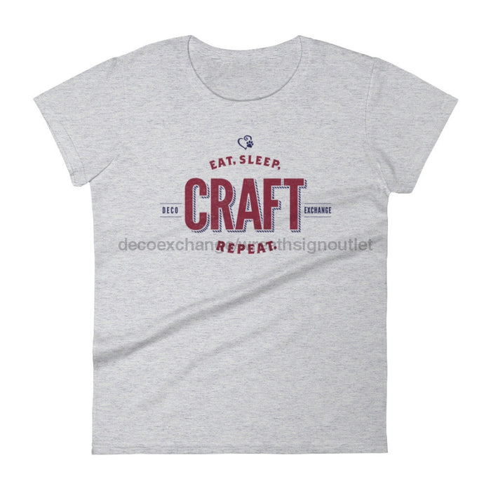 Raspberry on Light Colors - Eat Sleep Craft - Women's short sleeve t-shirt - DecoExchange - DecoExchange
