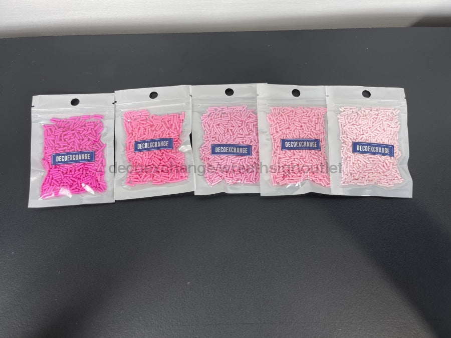 Shades of Pink Fake Bake Sprinkles - Pack of 5 - DECOE-012 Faux Sprinkles Pack of 5 (SP35-SP39) - DecoExchange