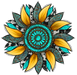 Sunflower, Cow Print Flower, Turquoise Flower, Western Flower, wood sign, Door Hanger, DECOE-W-091 - DecoExchange®