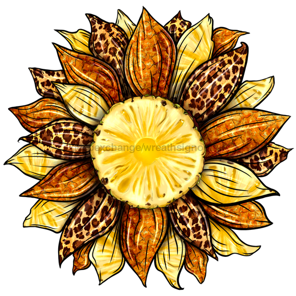 Sunflower, Pineapple Sunflower, Animal Print Flower, wood sign, DECOE-W-085 - DecoExchange®