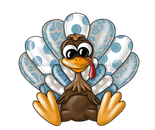 Turkey Sign, Blue and Tan Turkey, Fall Sign, Autumn Sign, wood sign, PCD-W-030 - DecoExchange®