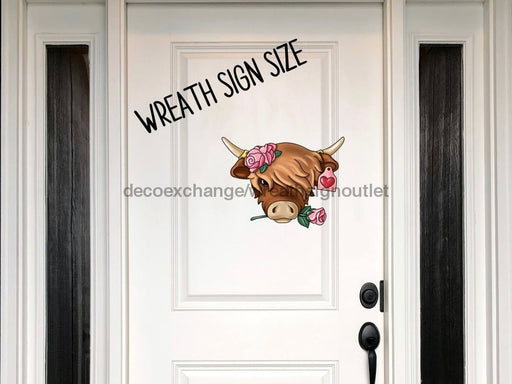 Valentine Sign Cow Highland Wood Sign Pcd-W-082 11 Wooden Wreath Wood
