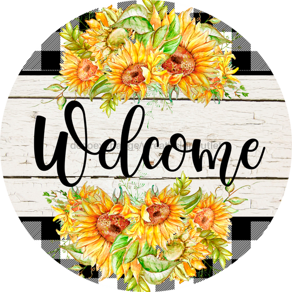 Wreath Sign, Fall Sign, Welcome Sunflower Sign, 10