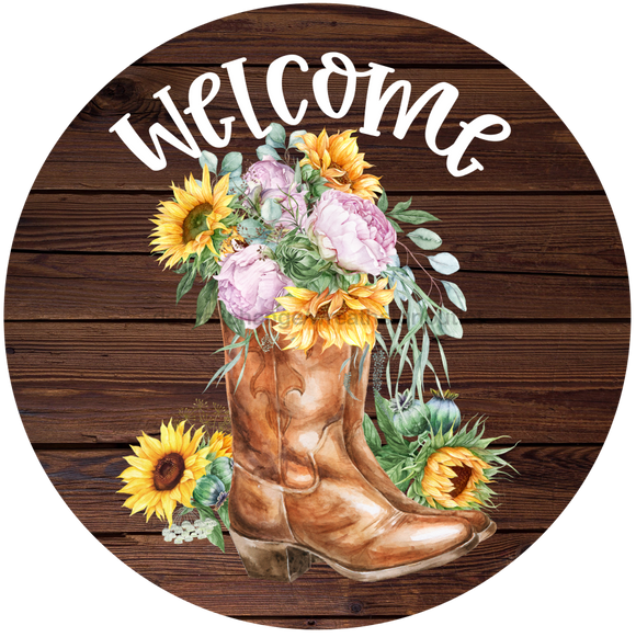 Welcome Sign, Boots Sign, Country Sign, DECOE-4049, 10