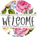 Welcome Wreath Sign, Floral Wreath, DECOE-4141-B, 8 metal Round