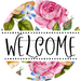 Welcome Wreath Sign, Floral Wreath, DECOE-4141, 10 vinyl Round