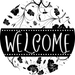 Welcome Wreath Sign, Spring Floral Wreath, DECOE-4117, 10 metal Round