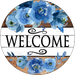 Wreath Sign, Blue Flowers Sign, Welcome Sign, Round Sign, DECOE-509, Sign For Wreath, DecoExchange - DecoExchange