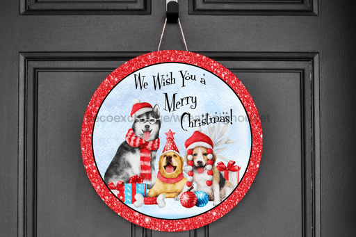 Wreath Sign, Christmas Sign, Christmas Dog Sign, DECOE-2031, Sign For Wreath, DecoExchange - DecoExchange®
