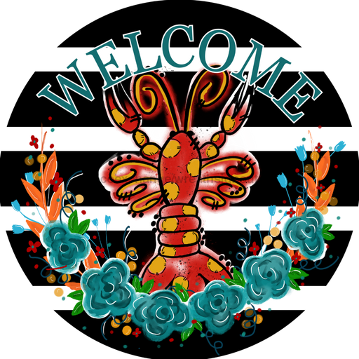 Wreath Sign, Crawfish Sign, Louisiana Sign, DECOE-1036, Sign For Wreath, DecoExchange - DecoExchange®