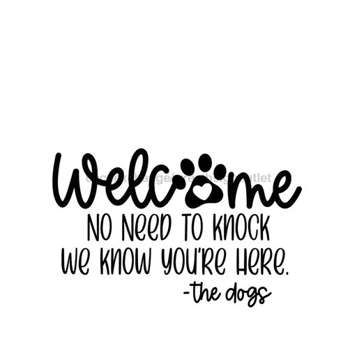 Wreath Sign, Dog Sign, Welcome Sign, DECOE-1072, Sign For Wreath, DecoExchange - DecoExchange®