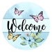 Wreath Sign, Everyday Welcome, Butterfly Sign, DECOE-1073, Sign For Wreath, DecoExchange - DecoExchange®