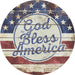 Wreath Sign, God Bless America Sign, Round Patriotic Sign, DECOE-487, Sign For Wreath, DecoExchange - DecoExchange