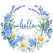 Wreath Sign, Hello Spring Sign, Floral Sign, 18" Wood Round  Sign DECOE-257, Sign For Wreath, DecoExchange