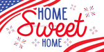 Wreath Sign, Home Sweet Home Patriotic Sign, 6x12" Metal Sign, DECOE-499, DecoExchange, Sign For Wreath - DecoExchange