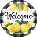 Wreath Sign, Lemon Sign, Welcome Sign, 10" Round Metal Sign DECOE-274, Sign For Wreath, DecoExchange - DecoExchange