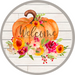 Wreath Sign, Welcome Sign, Fall Sign, 18" Wood Round  Sign DECOE-727, Sign For Wreath, DecoExchange