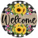 Wreath Sign, Welcome Sunflower Sign, Everyday Sign, DECOE-1070, Sign For Wreath, DecoExchange - DecoExchange®