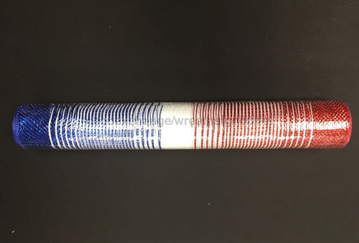 Xb991-01: Red-Wht-Blue Metlc Ombre Mesh 21X10Y